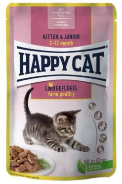 Happy Cat - Kitten & Junior Farm Poultry 85G