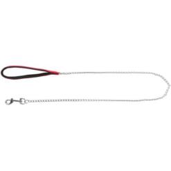 Trixie Chain Leash With Neoprene Hand Loop - Red