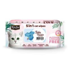 Kit Cat 5 in 1 Cat Wipes - Baby Powder