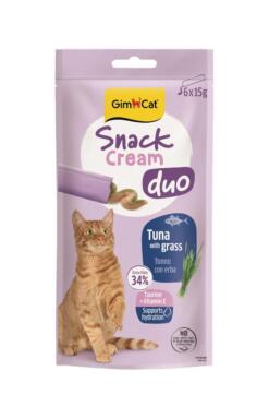 GimCat Snack Cream Duo Tuna With Grass (6x15g)