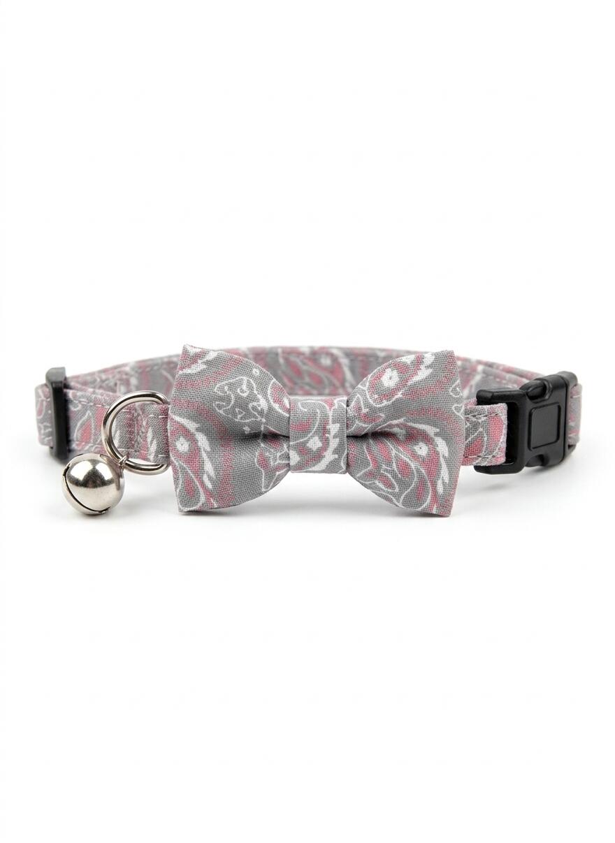 Pawise Cat Collar - Gray Bow